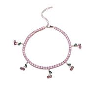 MOCHAMIK Ankle Bracelets Women Fashion Anklet Temperament Zircon Adjustable Shining Anklet for Everyday Wea（9+2cm） Women Anklets (Color : Silver white zirconi)