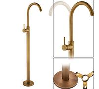 MOCHAMIK Antique Brass Floor Standing Bathtub Faucet Single Handle Mixer Tap Hot & Cold Water Elegant Chrome Finish Bathroom Decor Oil Rubbed Bronze