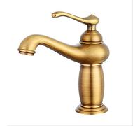 MOCHAMIK Antique Chrome Single Handle Bathroom Sink Faucet with Diamond Water Spout, Hot and Cold Mixer Tap for Elegant Basin Décor