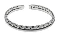 MOCHAMIK Bangle S999 Foot Silver Bracelet in Chinese Style Retro Matte Sterling Silver Bracelet Double Texture Thai Silver Open Bracelet Female