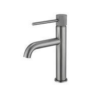 MOCHAMIK BiaoTeng Bathroom Basin Taps Sink Mixer Tap Hot and Cold Single Handle G1/2 Connection Bathroom Taps Mixer for Sink Grey Low
