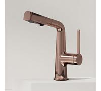 MOCHAMIK BiaoTeng Bathroom Sink Mixer Taps 1 Hole 3 Mode Hot and Cold Single Handle Brass Bathroom Basin Pull Out Tap Rose Gold