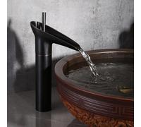 MOCHAMIK BiaoTeng Bathroom Sink Waterfall Mixer Tap Tall Single Handle Hot and Cold Antique Brass Mixer Taps for Bathroom Basin 1 Hole
