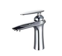 MOCHAMIK BiaoTeng Sink Taps for Bathroom Basin Taps Hot and Cold Single Handle G1/2 Connection Single Handle Mixer Tap Silver Low