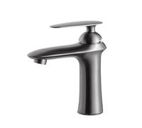 MOCHAMIK BiaoTeng Sink Taps for Bathroom Basin Taps Hot and Cold Single Handle G1/2 Connection Single Handle Mixer Tap Grey Low