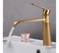 MOCHAMIK BiaoTeng Waterfall Bathroom Basin Mixer Tap 1 Hole Vintage with 360 Rotatable Hot and Cold Brass Retro Bathroom Sink Taps Mixers
