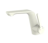 MOCHAMIK BiaoTeng White Bathroom Sink Tap Hot and Cold, Brass 2 Mode Single Handle Basin Mixer Taps 1 Hole Bathroom Milky White
