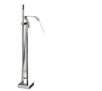 MOCHAMIK Brushed Floor Bathtub Faucet with Handheld Shower - Dual Function Hot & Cold Mixer Tap for Luxury Spa Bathroom Experience