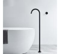 MOCHAMIK Concealed Floor Mounted Bath Tap 360° Rotating Single Lever Concealed Tap for Standing Bath,Black