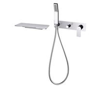 MOCHAMIK ConcealeShower TapWall MounteSingle Handle Bathroom Mixer Faucet Waterfall Bath Tap for Bathtub Chrome Finish Easy Installation