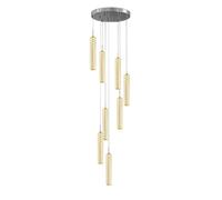 MOCHAMIK Crystal Stairs Chandelier 6-Lights 36W Raindrop Long Pendant Lighting Luxury Large Decoration Ceiling Light for Spiral Staircase Foyer Entryway(8lights)