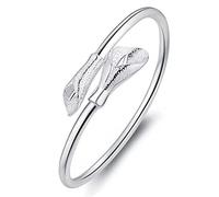 MOCHAMIK Cuff Bangle Chain Bracelets,925 Sterling Silver Bracelet Morning Glory Cuff Bangle Hand Carve Bracelet Ladies Silver Jewellery Birthday Gifts For Sisters Friend Couples Mom