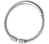 MOCHAMIK Cuff Bangle Chain Bracelets,silver bangle,Retro Bangle Sterling Silver Bangle Braided Hemp Rope Smooth Retro Open Bracelet Sterling Silver Bangle26g (Color : 26g)