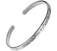 MOCHAMIK Cuff Bangle Chain Bracelets,silver bangle,Retro Bangle Sterling Silver Bangle Open Bracelet Ethnic Style Carved Pattern Bracelet Bracelet (Color : Bracelet)