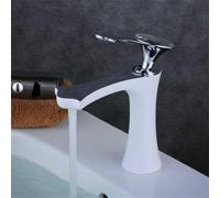 MOCHAMIK d'évier de salle de bain en cuivre complet, mélangeur à eau froide chaude, à un trou, moderne à manche, finition or rose élégante.