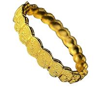 MOCHAMIK Dubai Style 24K Gold Color Bangle for Women Flower Patterned Bohemian Bracelet Designer Alloy Wedding Jewellery for Special