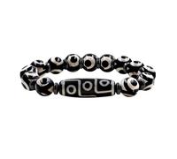 MOCHAMIK Dzi Beads Tibetan Bracelet Feng shui Buddhist Meditation Amulet Nine Eyes Dzi Beaded Bracelets Good Luck Jewelry for Women Men YA5102