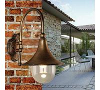 MOCHAMIK E27 Wall Sconce Industrial Retro Gooseneck Wall Lamp Black Die-cast Aluminum Waterproof Wall Lights Outdoor Farmhouse Garden Wall Lantern for Outside Garden Wall Fixture (Color : Brass)