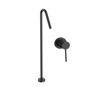 MOCHAMIK Floor Standing Bath Taps Black Single Mode Concealed Bath Mixer Tap for Standing Bath Hot and Cold Water,Black