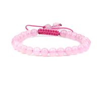 MOCHAMIK Gemstones 6mm Round Beads Stone Crystal Adjustable Braided Bracelets Unisex