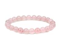 MOCHAMIK Gemstones 8mm Natural Quartzite Stone Round Beads Rock Crystal Jasper Stretch Bracelet 7 Inch Unisex