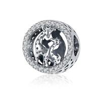 MOCHAMIK Giraffe Mother & Baby Charm Bead Animal Genuine 925 Sterling Silver Compatible With Bracelet