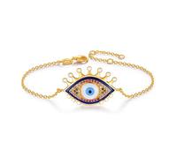 MOCHAMIK Girls accessories Good Lucky Evil Blue Eye Adjustable 925 Sterling Silver Bracelet For Women Men Hiphop Jewelry Gifts For Friends Birthday Gift