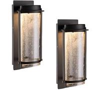 MOCHAMIK Glass Wall Sconce Light Fixture for Indoor and Outdoor 2 Light Wall Mount Lamp for Living Room Bedroom Garden Foyer Elegant Reading Lamp with Decorative