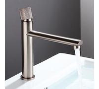 MOCHAMIK Gold Black Chrome Basin Faucet Brushed Brass Single Handle Tap Bathroom Sink Mixer Creative Faucets Crane(Brushed Short)