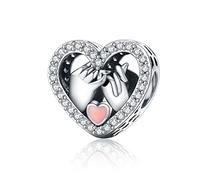 MOCHAMIK Hollow Beads Hands Sign Language Charm Handheld Game Console Heart Love 925 Sterling Silver Charm For Bracelet Women Jewelry