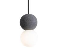 MOCHAMIK Japanese Style Marble Pendant Light, Round Glass Hanging Lamp Lampshade, Flush Mount Ceiling Chandelier, G9 Light Source Single-Head Lamp, Bar Balcony Decorative Lighting Fixtures