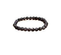 MOCHAMIK Larvikite Labradorite - Eternity - Handmade Handmade Yoga Stretch Elastic Bracelet Natural Stone Crystal Healing Power Energy Gifts for Unisex Adult 6mm