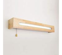 MOCHAMIK LED Mirror Light Minimalist Solid Wood Bedside Wall Lamp 6W/8W With Pull Wall Light 3000K/6000K Bath Mirror Lamp Wall-mounted Multi-function Fixed General Purpose Luminaire Interesting