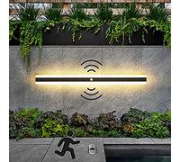MOCHAMIK LED Outdoor Wall Lamps with Motion Sensor 3000K Warm White Waterproof Black Light Bar Ideal for Patios Gardens Hallways and Bedrooms 150cm Length