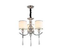 MOCHAMIK Living Room Home Bedroom Light,Living Study Balcony,Dining Light,E27 Nordic Light Luxury Crystal Chandelier, Fabric Chandelier-Chrome 3 Head