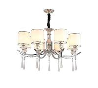 MOCHAMIK Living Room Home Bedroom Light,Living Study Balcony,Dining Light,E27 Nordic Light Luxury Crystal Chandelier, Fabric Chandelier-Chrome 8 Head