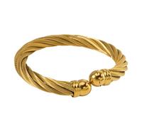 MOCHAMIK Luxury Twist Cable Cuff Bracelet Gold Silver Bangle Open Ended Fashion Jewelry for Women Men Stainless Steel Rope