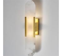 MOCHAMIK Marble Wall lamp, Creative Marble Wall lamp, postmodern Iron Gold Black Wall lamp, Fixed Bedroom Bathroom Wall Lighting Living Room Wall lamp (G4)(Black,13.7in)(Black,13.7in)