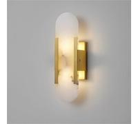 MOCHAMIK Marble Wall lamp, Creative Marble Wall lamp, postmodern Iron Gold Black Wall lamp, Fixed Bedroom Bathroom Wall Lighting Living Room Wall lamp (G4)(Black,13.7in)(Black,13.7in)