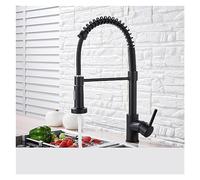 MOCHAMIK Matte Black Kitchen Faucet with Pull-Down Sprayer, 360° Rotating Single Handle Mixer Tap, for Easy Use and Stylish Home Decor