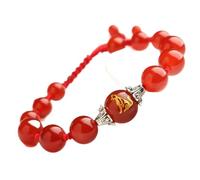 MOCHAMIK Natural Gemstone, Red String Wealth 12 Animal Amulet Lucky Adjustable Ward Off Evil Spirits Women,Dog