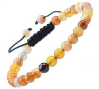 MOCHAMIK Natural Healing Power Gemstone Crystal Beads Unisex Adjustable Macrame Bracelets