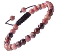 MOCHAMIK Natural Healing Power Gemstone Crystal Beads Unisex Adjustable Macrame Bracelets