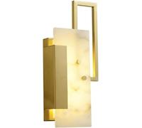MOCHAMIK Natural Marble Wall Lamp with All Copper Designer Wall Lights for Cozy Bedside and Corridor Aisle Lighting Vintage Chandeliers with Tri Color Reading Lamp