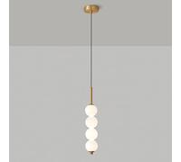 MOCHAMIK Nordic Black Glass Globe Linear Long Bar Chandelier Gold Pendant Lamp Kitchen Island Copper Ceiling Light for Foyer Staircase Bedroom Dining Room Coffee