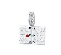 MOCHAMIK Openable Love Letters Dangle Charm I Love You Genuine 925 Sterling Silver Compatible With Bracelet