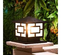 MOCHAMIK Outdoor Waterproof Decorative Columns Post Lantern Aluminum Landscape E27 Patio Post Lamps Square Wall Pillar Headlight Courtyard Gate Pillar Gate Pier Wall Headlight Interesting