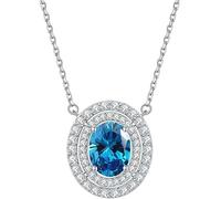 MOCHAMIK Pendant Necklaces Oval Cubic Zirconia Shining Twelve Constellations Birthstone Jewellery for Women Girls