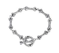 MOCHAMIK Personalised Graffiti Bone Women's Bracelet, Women's S925 Sterling Silver Bone Bracelet,Silver,18 cm