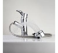 MOCHAMIK Pull Out Kitchen Tap Basin Mixer Tap for Kitchen Bathroom Sink Single Handle Cold and Hot Water Water Sink Taps with Dual Function Sprayer for Kitchen,